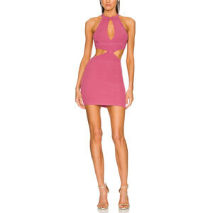Michael Costello 'Niko' Pink Rayon Knit Mini Dress Size S